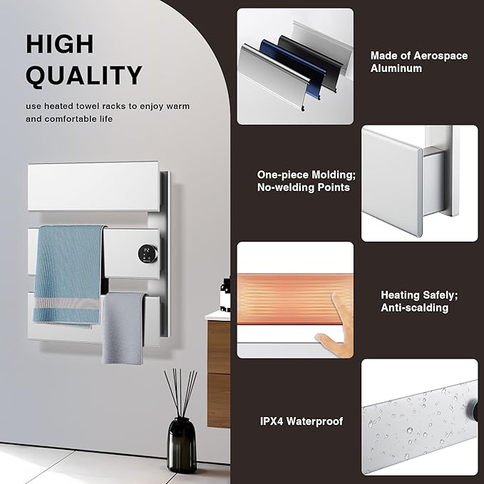 K&KALONZO Electric Towel Warmer, 18.35" W x 22.8" H Wall-Mounte...