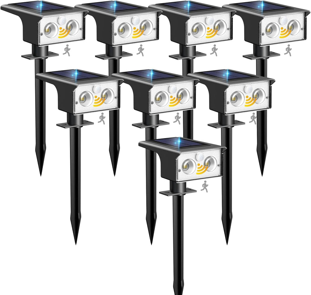btfarm Solar Spot Lights Outdoor Waterproof, 8 Pack/3 Modes Motion Sensor Lights