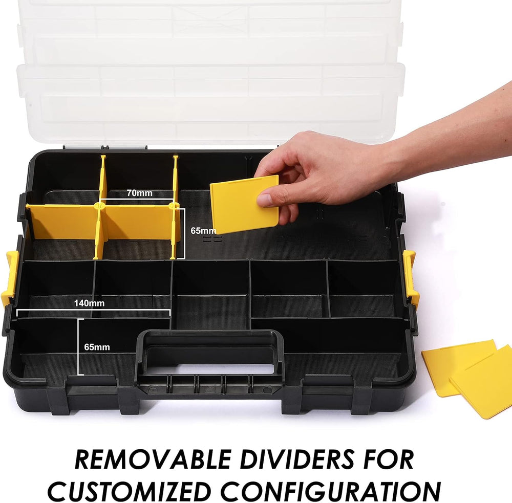 MIXPOWER 2 Pieces 34-Compartment Toolbox Organizer sets, 20 Removable Divider...