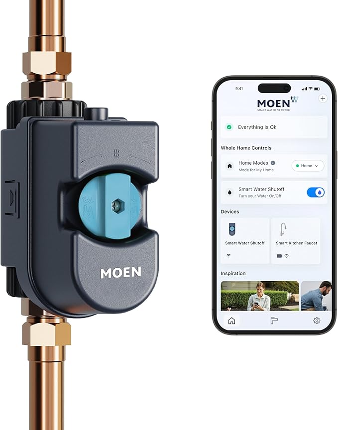 Moen Flo Smart Water Monitor and Automatic Shutoff Sensor, Wi-Fi Connected