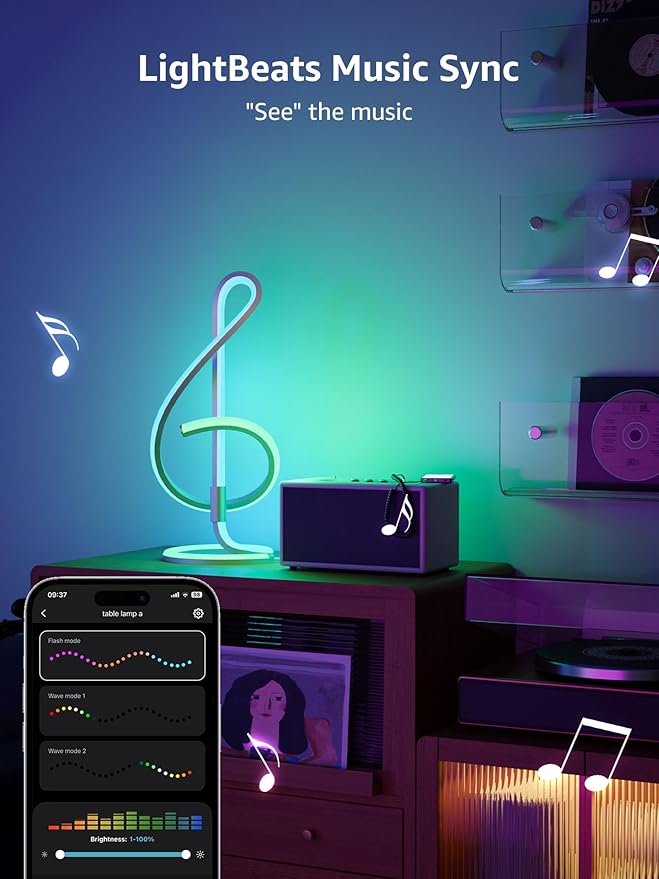 Lepro TB2 AI Smart Table Lamp, RGB+IC Addressable LED Lamps Alexa Google Home