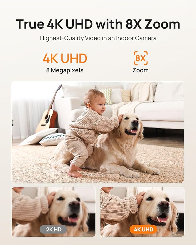 Anona 4K UHD Indoor Camera, Pet/Dog/Baby Security Camera (4 Pack)