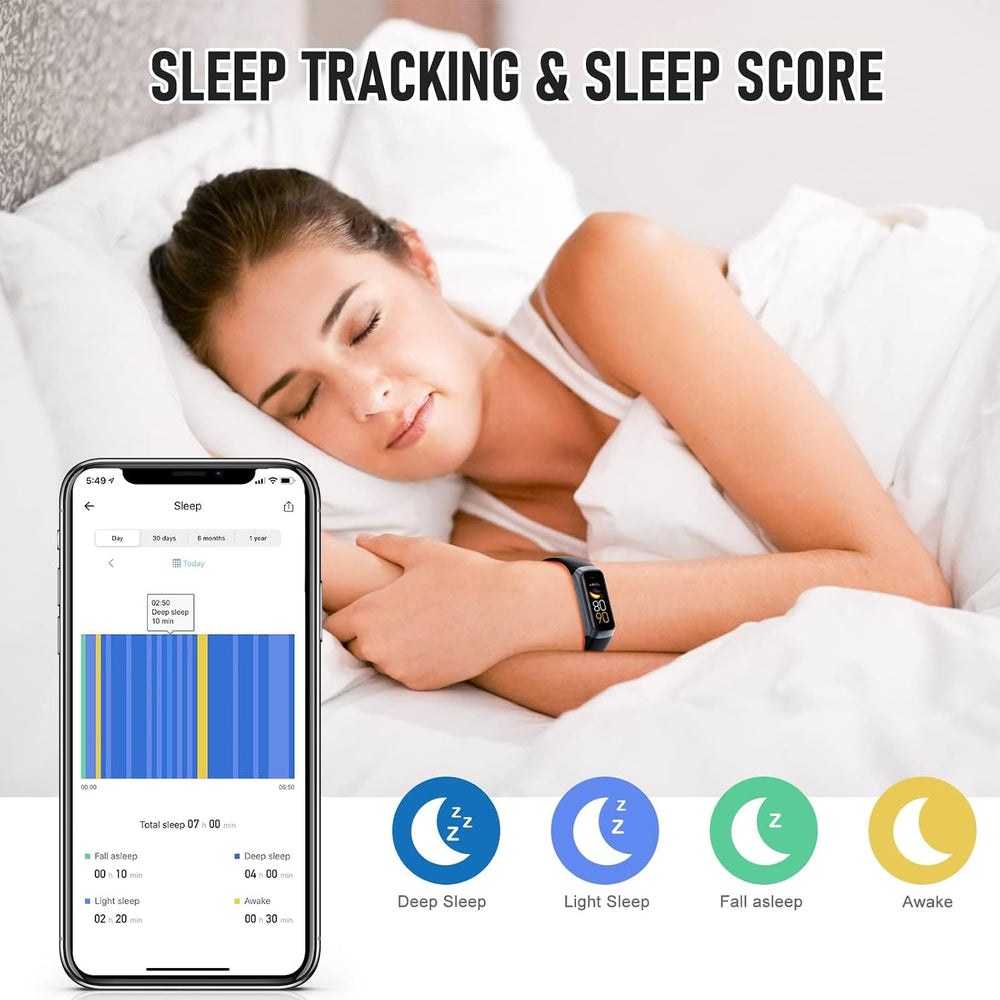 Fitness Tracker with 24/7 Heart Rate, Activity Trackers with Blood Pressure S...