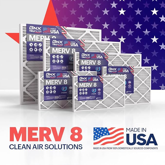 BNX TruFilter 20x25x1 Air Filter MERV 8 (6-Pack)