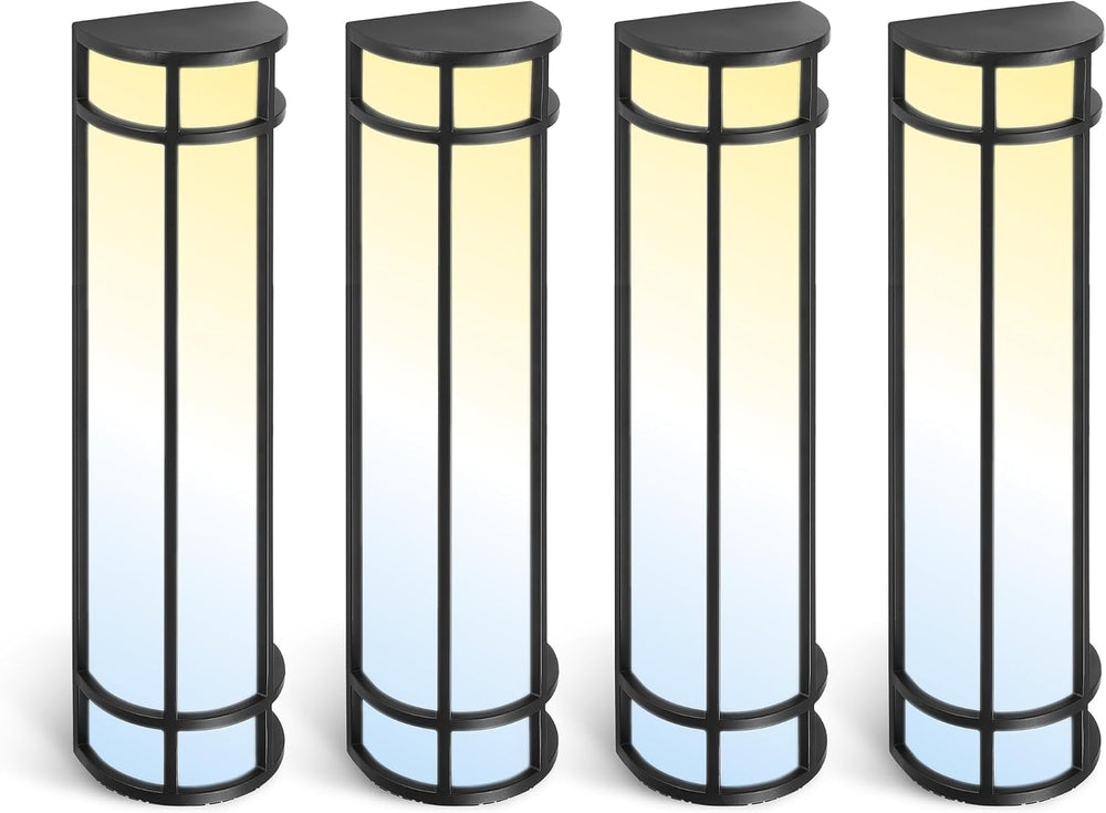 ASD 24" LED Outdoor Wall Light 4 Pack | Half Cylinder 3CCT, Porch | Black
