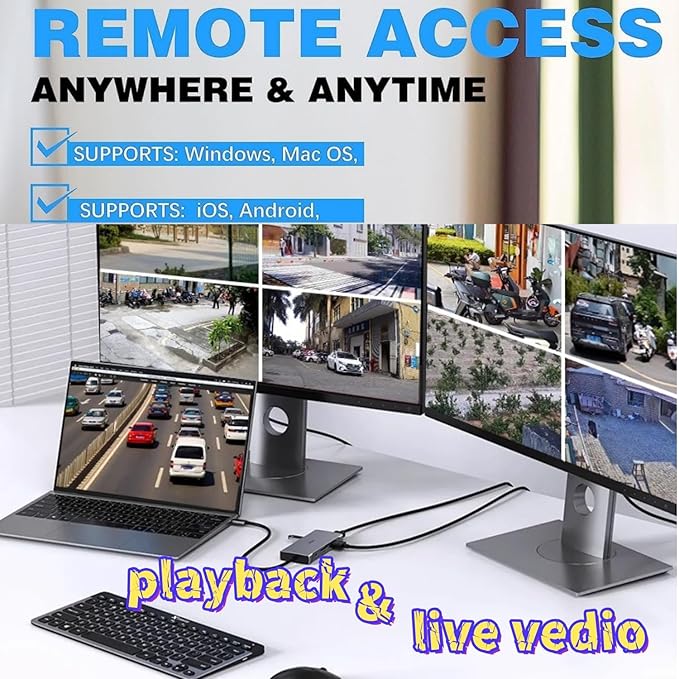 4K NVR PoE Security Camera System Wired Surveillance NVR Kits, (4pcs)