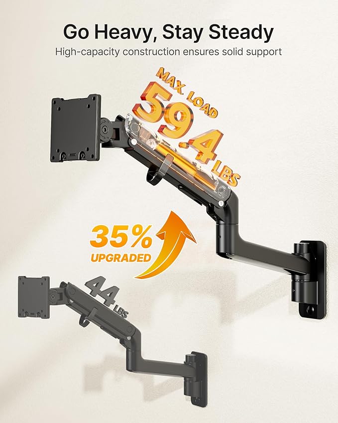 monTEK Monitor Wall Mount for 17-57“ up to 59.4 lbs Ultrawide Screens, Single