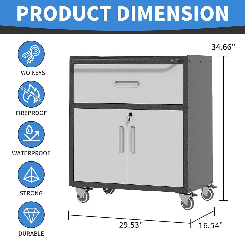 Metal Storage Cabinet for Garage, Tool Cabinet, Utility Cabinet