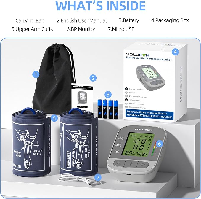 VOLUETH Upper Arm Blood Pressure Cuff, Blood Pressure Monitor