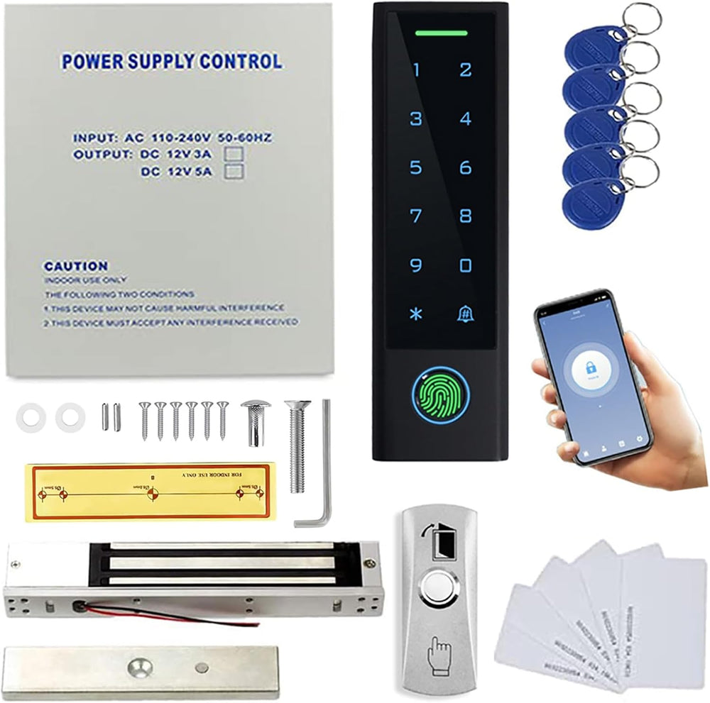 MENGQI-CONTROL Smart Phone App Remote PIN Code/KeyFob/Card Biometric Fingerpr...