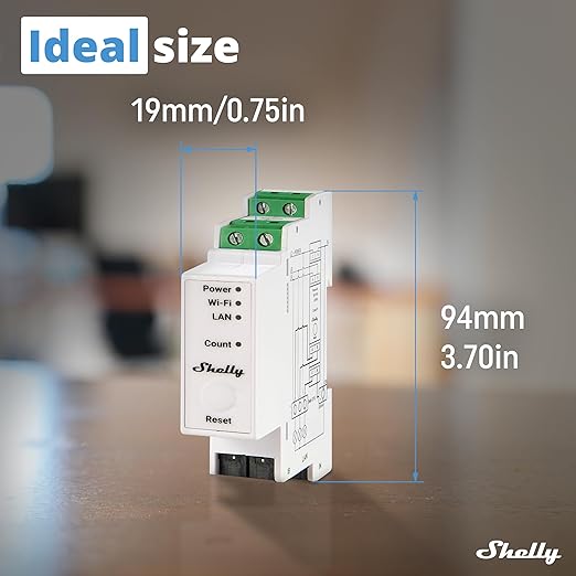 Shelly Pro 3EM 3CT 63 | Wi-Fi & LAN 3-Phase Professional Smart Energy Met...