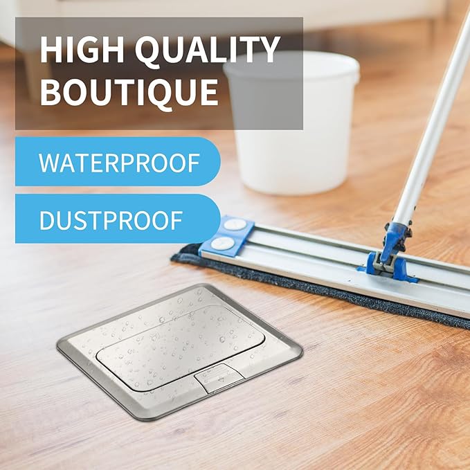Vagueior Recessed Floor Electrical Outlet Kit, Waterproof Electrical Outlet (...