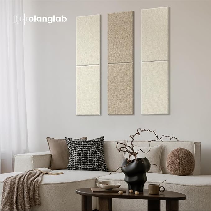 Olanglab Fiberglass Acoustic Wall Panels 4 Pack, 11.8'' x 23.6'&#...