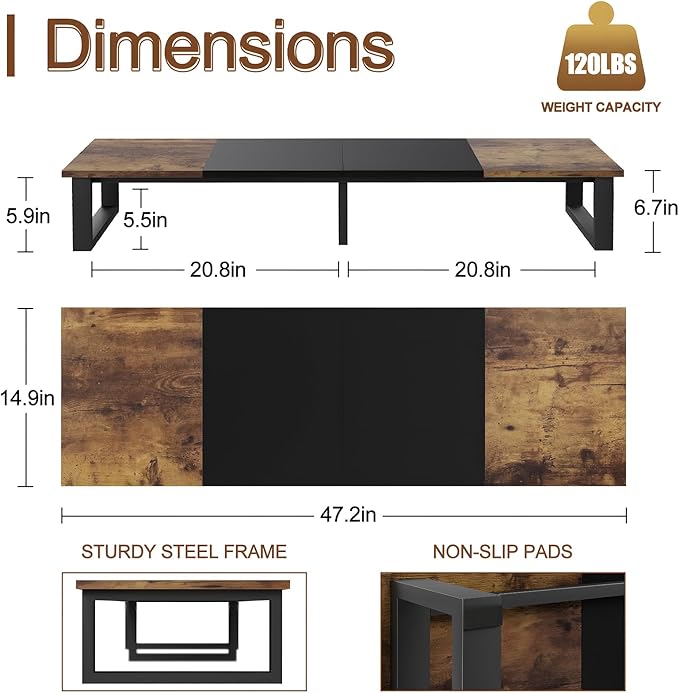 aboxoo 47" TV Riser for 32-60 inch TV, TV Riser Stand Shelf, Tabletop TV...