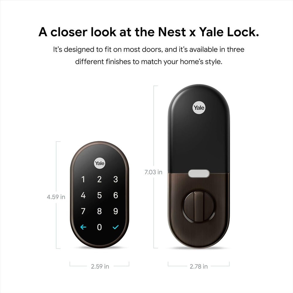Google Nest x Yale Lock - Tamper-Proof Smart Lock for Keyless Entry - Keypad ...