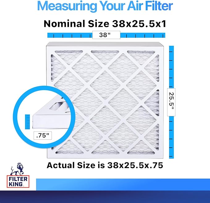 Filter King 38x25.5x1 Air Filter | 4-PACK | MERV 8 HVAC Pleated A/C Furnace