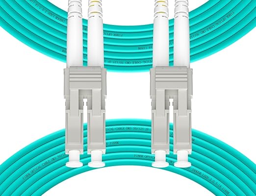 Fibergaga 10Pack-10M OM3 LC to LC Fiber Patch Cable, OD-2.0mm Fiber Optic Cable