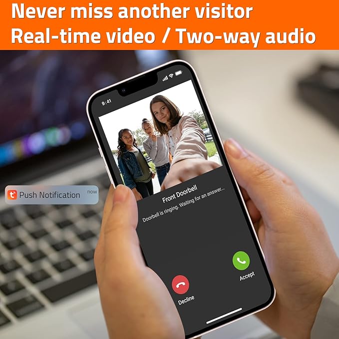 Wireless IP Video Doorbell Intercom System, WiFi 7 Inch Monitor