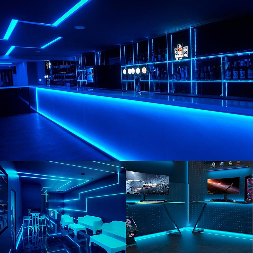 33FT Blue Neon Strip Lights, AC 110V 1200LED for in/Outdoor Lights | Neon Rop...