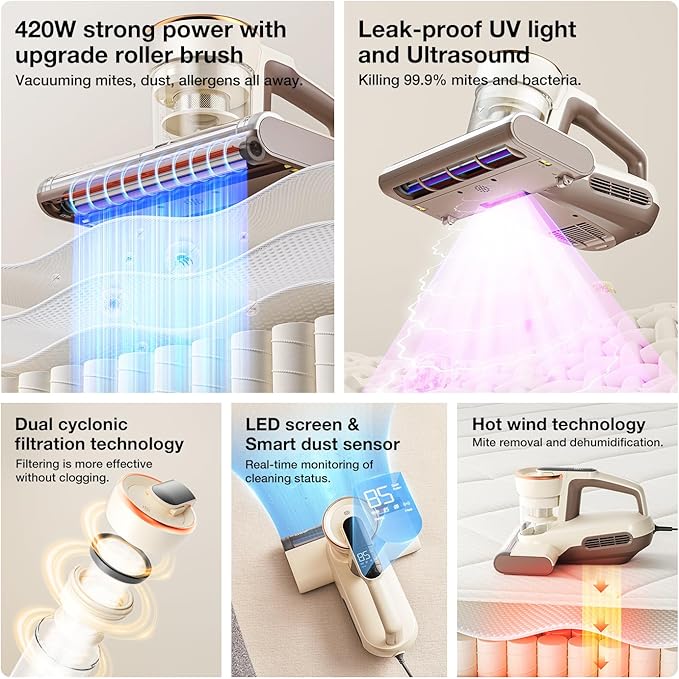 Jimmy WB63 Mattress Vacuum Cleaner UV Sanitizing | Bed Vacuum Cleaner