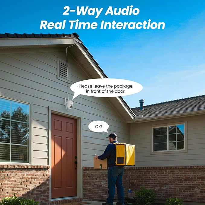 2K Cameras for Home Security-2.4G WiFi Outdoor Camera Wireless Solar/Battery ...
