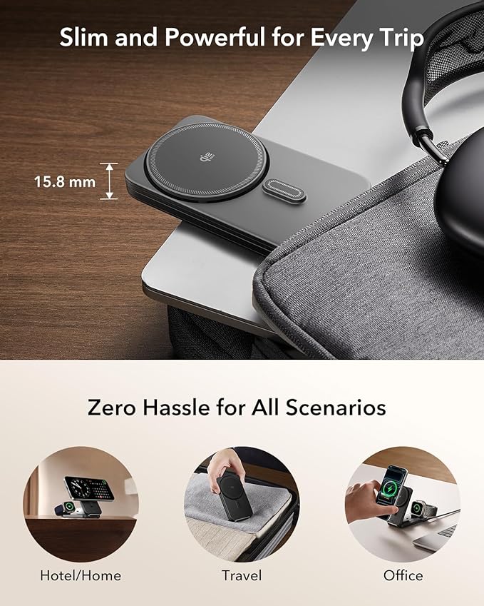 ESR 3 in 1 Charging Station for Apple, Qi2.2 25W MagSafe Charger