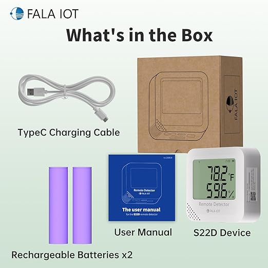 FALA IOT WiFi Temperature & Humidity Monitor, No Subscription 24/7 Remote...