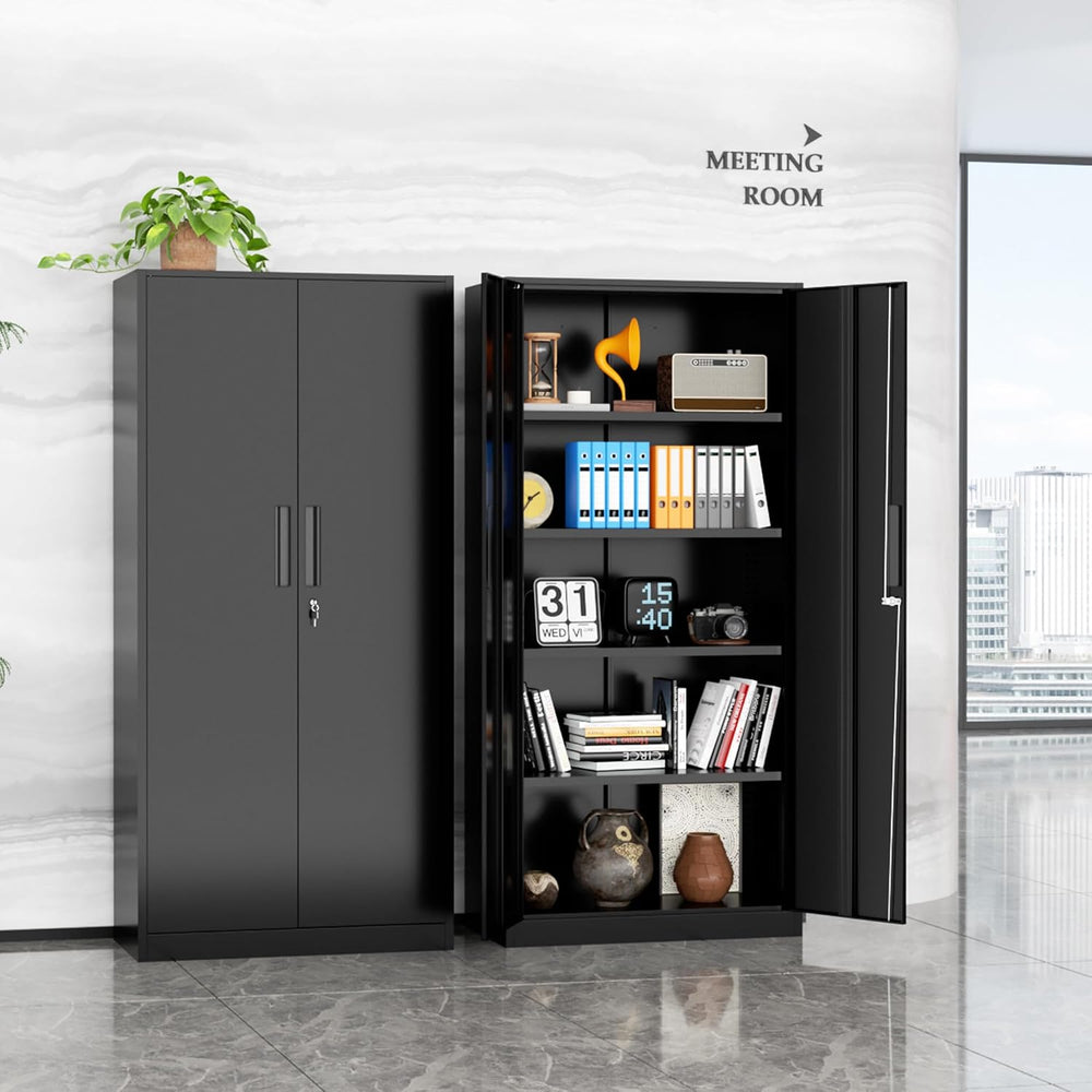 Oakcloud Metal Storage Cabinet Tool Organizer, 72" Lockable Garage Stora...