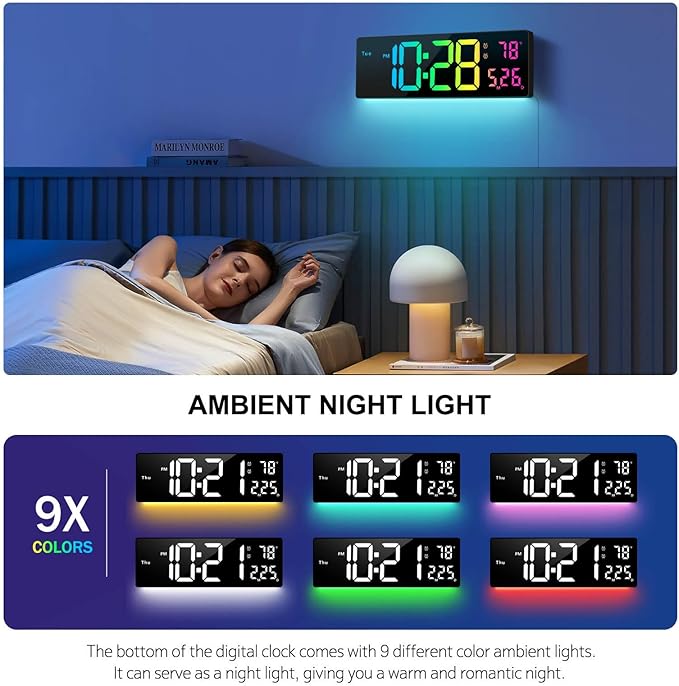 Digital Wall Clock Large Display 16", Digital Clock