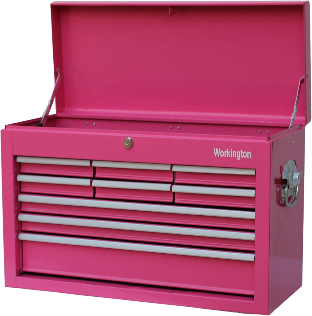 Workington Portable Metal Tool Chest with 9 Drawers, 24" 9-Drawer Tool C...