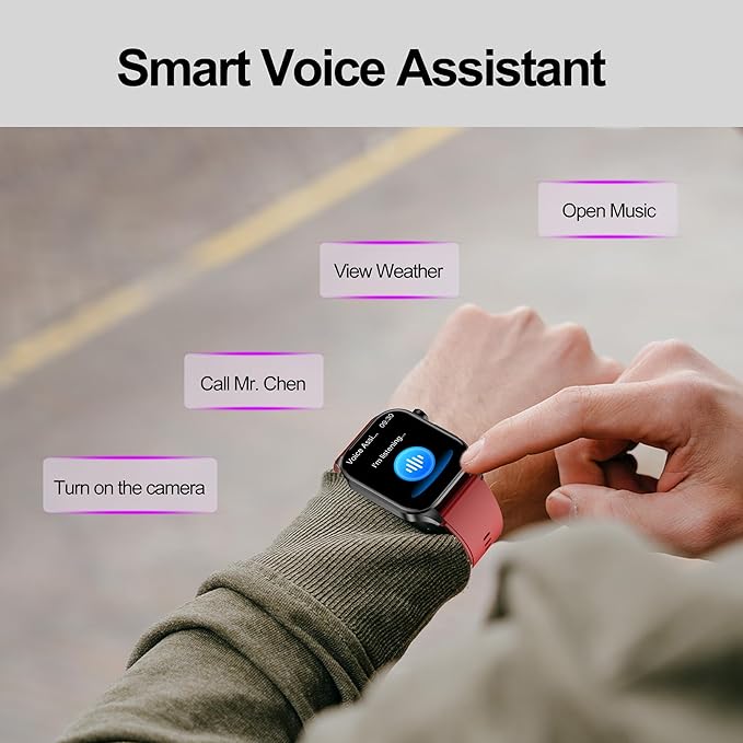 Smart Watch for Men Women, 2.04" AMOLED Color Screen, 24/7 Heart Rate, B...