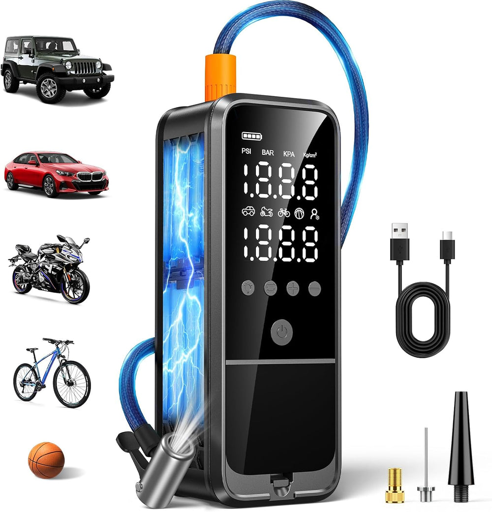 6000mAh Tire Inflator Portable Air Compressor,Air Pump for Car Tires