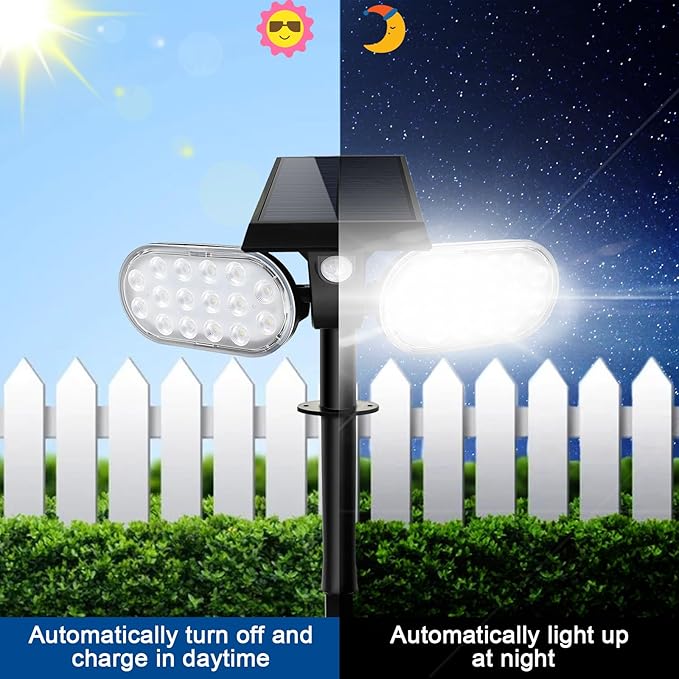 EMANER Motion Solar Lights Outdoor, Solar Floodlight, Stay On or Motion Senso...