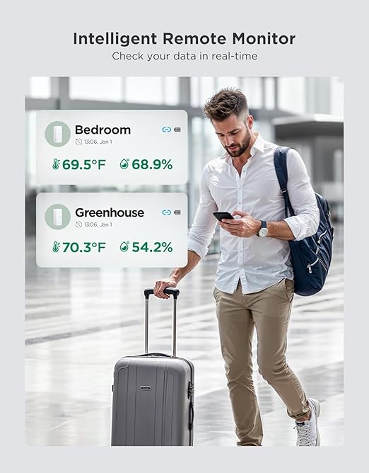 GoveeLife 2.0 WiFi Hygrometer Thermometer 6 Pack, Smart Humidity Temperature