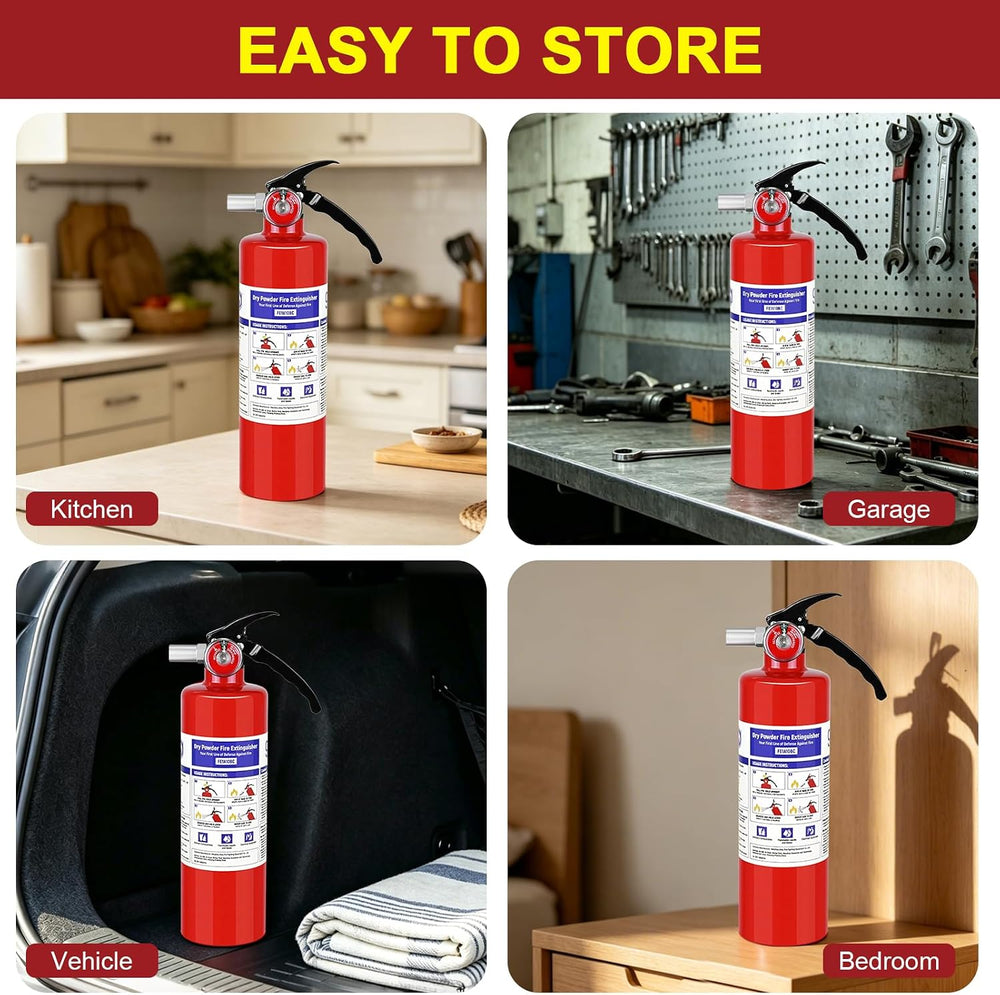 2 Pack ABC Fire Extinguishers, 2.5 lb 1A:10B:C Rated with Mount