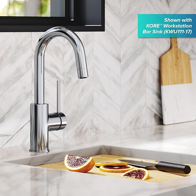KRAUS Oletto Single Handle Kitchen Bar Faucet in Chrome Finish, KPF-2600CH