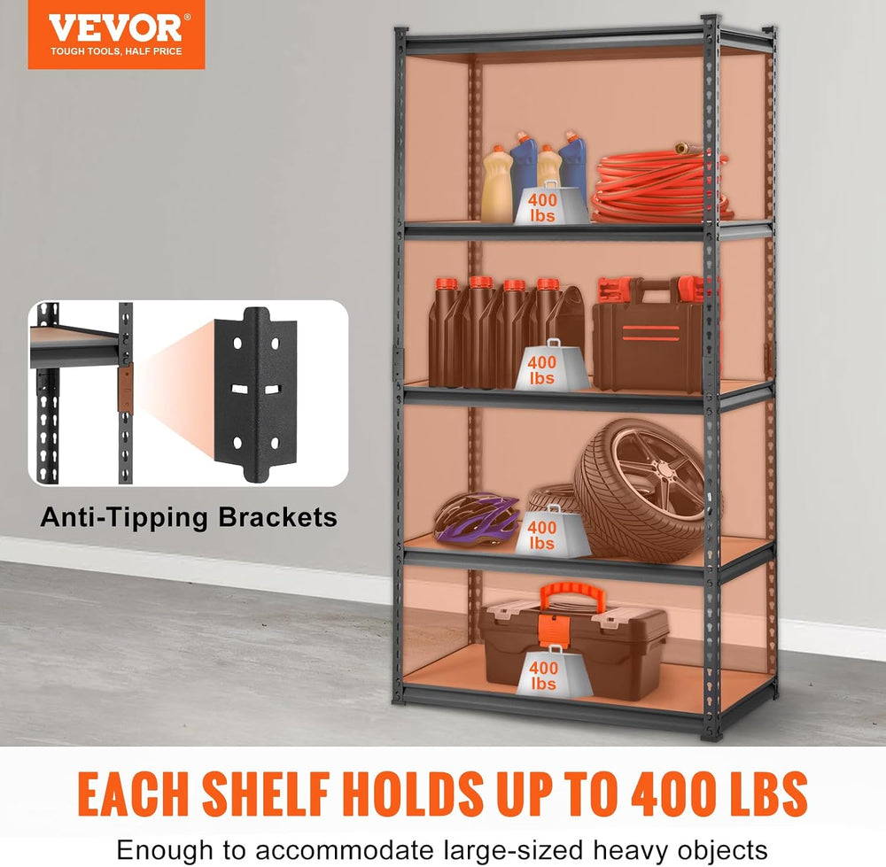 VEVOR Storage Shelves 5-Tier Adjustable 2000 lbs Shelving Unit 36"x18&qu...