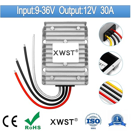 DC DC Stabilizer 9V-36V to 12V Boost Buck Converter 30A 360W Waterproof