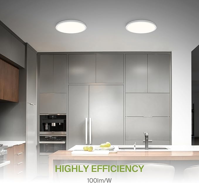 ASD LED 24" Round Flush Mount Ceiling Light Fixture, Low Profile Surface...