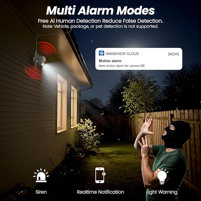 2K Cameras for Home Security-2.4G WiFi Outdoor Camera Wireless Solar/Battery ...