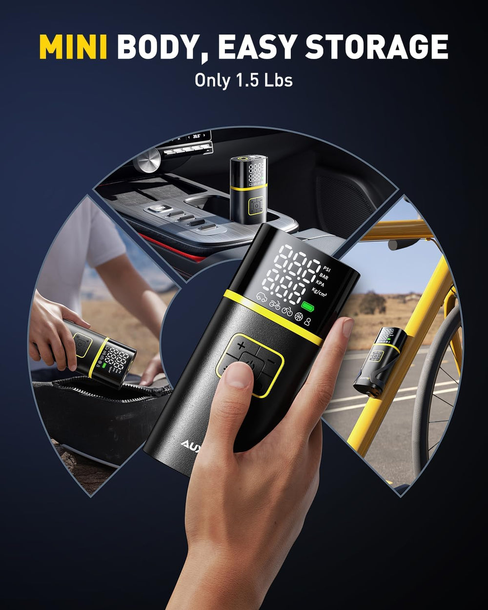 AUXITO 150PSI Tire Inflator Portable Air Compressor, 5X Faster Air Pump