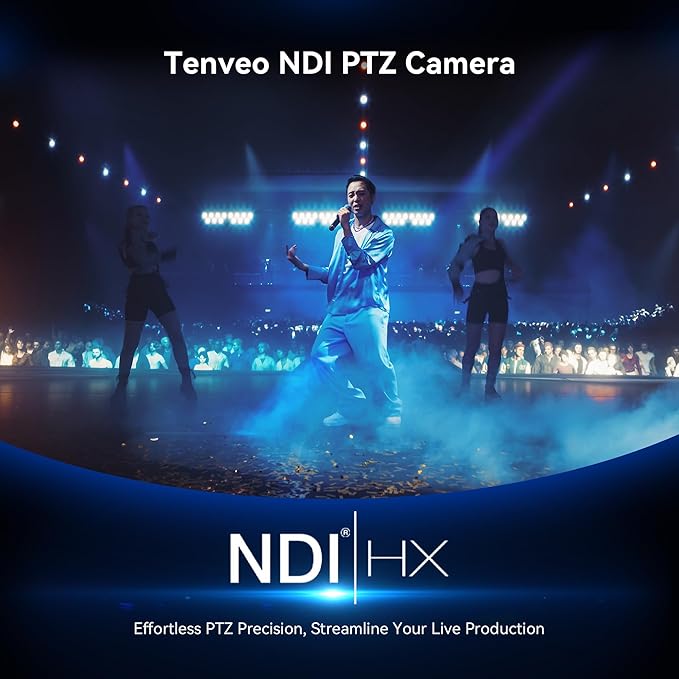 Tenveo NDI PTZ Camera AI Humanoid & Face Auto-Tracking, HDMI/LAN/USB3.0 P...