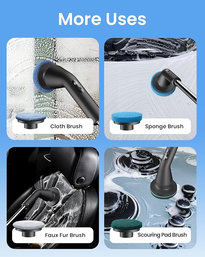 Leebein Electric Spin Scrubber, 2025 New Cordless Cleaning Brush Bathroom