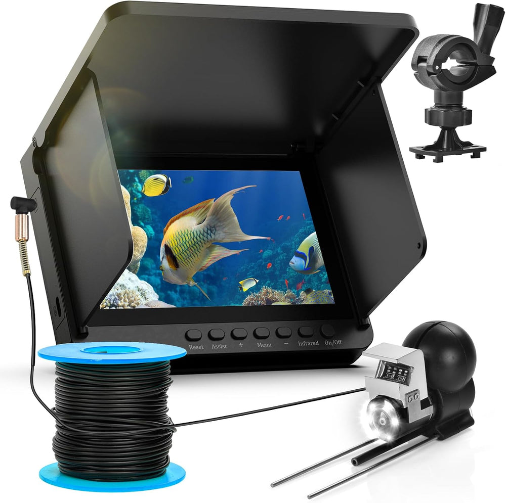 Underwater Fishing Camera, 5-Inch IPS 1080 HD 100FT for Ice Fishing