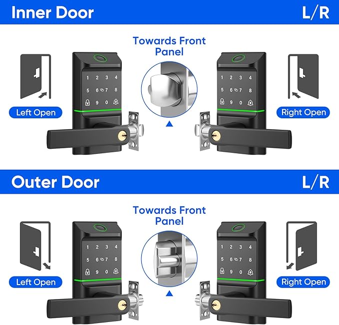 Keypad Smart Door Lock with Handle, Keyless Entry Deadbolt