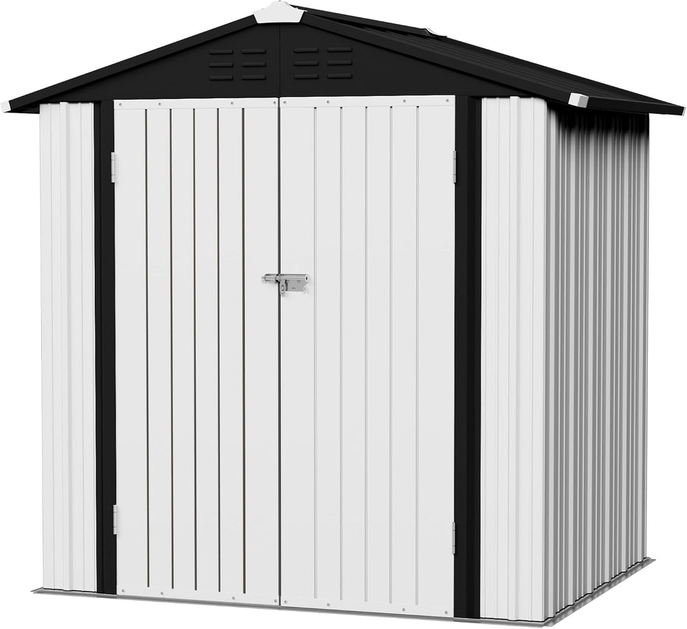 Flamaker 6x4 FT Storage Shed Waterproof Metal Garden Shed with Lockable Door ...