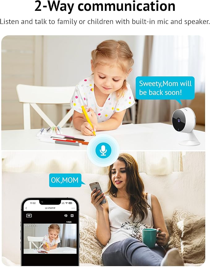 LaView 5MP 3K Cameras for Home Security Indoor, Home Security Camera for