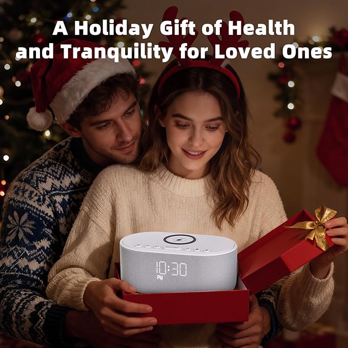 Sound Machine Alarm Clock Wireless Charger: Bluetooth 10W Stereo Sound Speaker