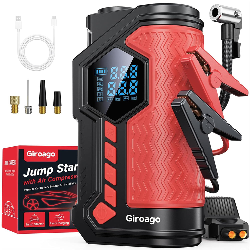 6000A Jump Starter with Air Compressor,150PSI Tire Inflator for Car