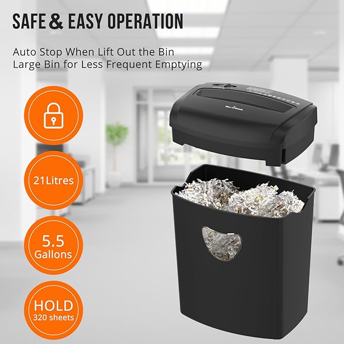 SUNTIKO 12-Sheet Cross-Cut Paper Shredder, P-4 Security Level